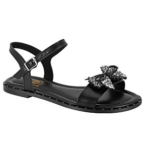 Sandália Infantil Menina Molekinha Laço Turim- Preto
