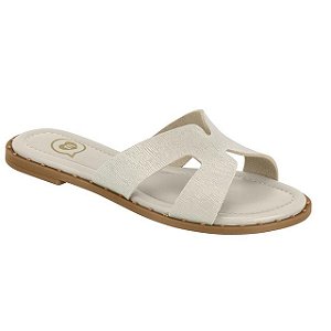 Rasteirinha Infantil Menina Molekinha Brilho Milão- Branco OFF/ Holográfico