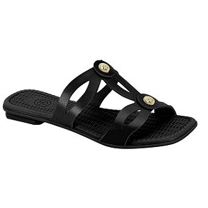 Rasteirinha Infantil Menina Molekinha Turim- Preto/ Preto