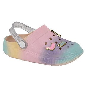 Babuche Infantil Menina Molekinha EVA Arco Iris- Multicolor