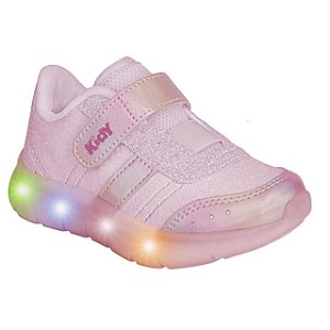 Tênis Infantil Menina Kidy Flex Led- Rosa