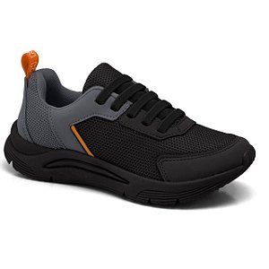 Tênis Infantil Menino Klin New Sport- Preto/ Grafite/ Laranja