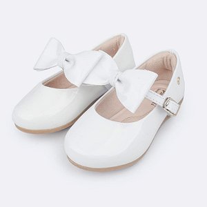 Sapatilha Infantil Menina Pampili Angel- Branco Verniz