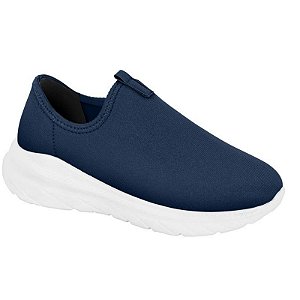 Tênis Infantil Menina Molekinha Lycra Perola- Marinho/ Branco