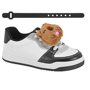 Tênis Infantil Menina Molekinha Turim London- Branco/ Preto