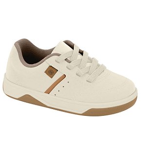 Tênis Infantil Menino Molekinho Floter- Branco OFF/ Camel
