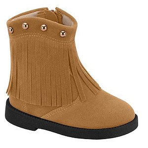 Bota Infantil Menina Molekinha Camurça- Caramelo