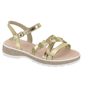 Sandália Infantil Menina Molekinha Shine- Dourado/ Dourado