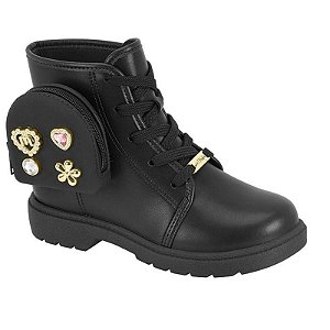 Bota Infantil Menina Molekinha Berlim Milano- Preto