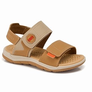 Sandália Infantil Menino Klin Line Play- Capuccino/ Palha