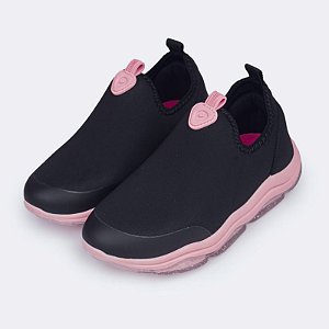 Tênis Infantil Menina Pampili Zippy- Preto/ Rosa