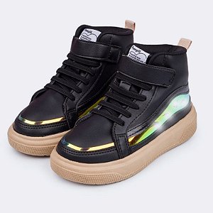 Tênis Infantil Menina Pampili Led XP24- Preto/ Creme