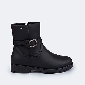 Bota Infantil Menina Cano Curto Pampili Safira- Preto