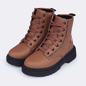 Bota Coturno Infantil Pampili Duda- Marrom Mousse