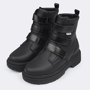 Bota Infantil Menina Pampili Duda Velcro- Preto