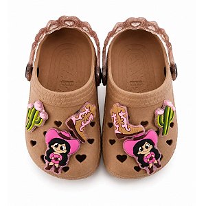 Babuche Infantil Menina Love Lua e Lua- Marrom