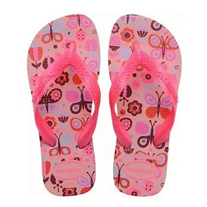 Chinelo Infantil Menina Havaianas Kids Flores- Manga Rosa
