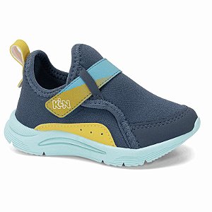 Tênis Infantil Menino Klin New Sport- Chumbo/ Azul/ Amarelo