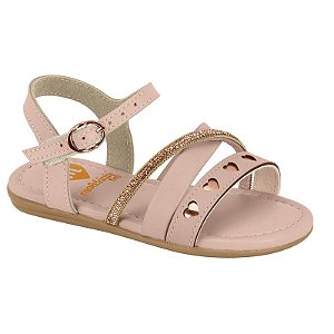 Sandália Infantil Menina Molekinha Metal Florença- Rose/ Ouro rosado