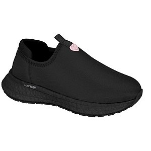 Tênis Infantil Menina Molekinha Slip Velvet- Preto/ Preto