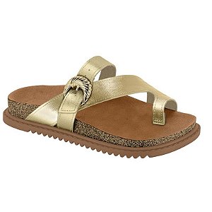 Rasteirinha Infantil Menina Molekinha Itália Dedo- Dourado