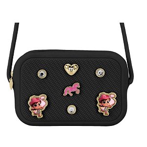 Bolsa Infantil Menina Cordão Boiadeira- Preto