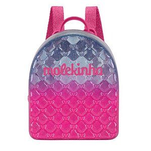 Mochila Infantil Menina Molekinha Lurex- Cristal /Pink/ Turquesa