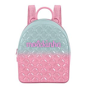 Mochila Infantil Menina Molekinha Lurex- Rosa Ballet/Prata