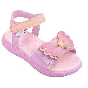 Sandália Infantil Menina Pampili Bia Borboleta- Rosa Danone