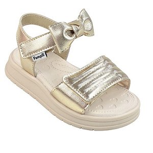 Sandália Infantil Menina Pampili Petit Laço- Dourado
