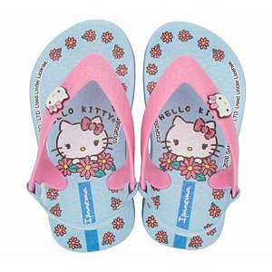 Chinelo Infantil Menina Hello Kitty Amore- Azul/ Rosa