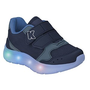 Tênis Infantil Menino Kidy Flex led- Marinho/ Preto