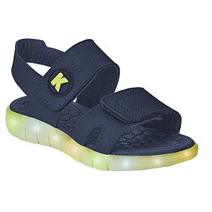 Sandália Infantil Menino Kidy Wave Led- Marinho/ Verde Neon