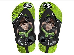 Chinelo Infantil Menino Max Steel-Verde/Preto