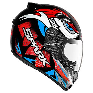 CAPACETE EBF NEW SPARK DRAGON PRETO/VERMELHO