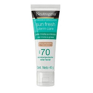 Neutrogena Sun Fresh Oily Skin Pele Morena FPS 70 Protetor Solar Facial 40g