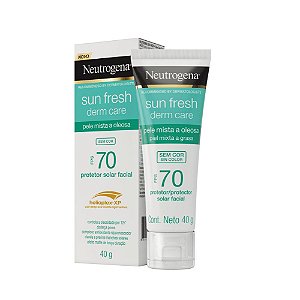 Neutrogena Protetor Solar Facial Sun Fresh Oily Skin Sem Cor FPS 70 40g