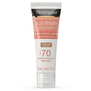 Neutrogena Sun Fresh Dry FPS 70 Protetor Solar Facial Com Cor 40g