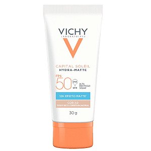 Vichy Capital Soleil Hydra-Matte Protetor Solar Facial FPS50 Cor 2.0 30g