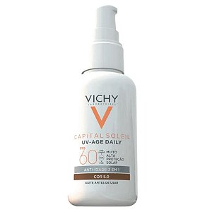 Vichy Capital Soleil UV Age Daily Protetor Solar Facial FPS60 com Cor 5.0 40g