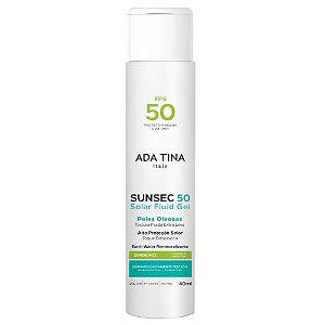 Ada Tina Sunsec Gel Protetor Solar Pele Oleosa Toque Extra Seco  Fps 50 40ml