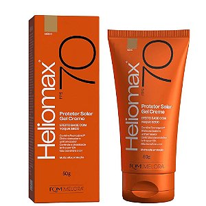 Melora Heliomax Protetor Solar Gel Creme Facial  Fps 70 Tom Médio 50g