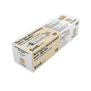 Descarpack Seringa Hipodérmica Luer Slip Sem Agulha 5ml com 100un