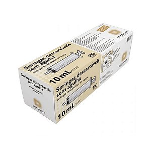 Descarpack Seringa Hipodérmica Luer Slip Sem Agulha 10ml com 100un