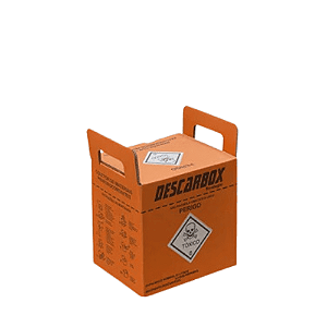 Descarbox Coletor para Material Perfurocortante Laranja Descartável 13L - Kit 5un