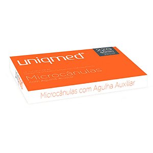 Uniqmed Microcânulas com Agulha Auxiliar 22g x 50mm com 12un