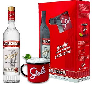 Kit 01 Vodka Stolichnaya 750ml + 01 caneca exclusiva