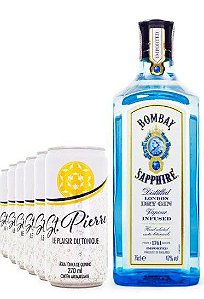 Kit 01 Gin Bombay 750ml + 06 Tonicas Saint Pierre 270ml