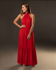 Vestido cava americana longo