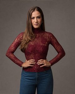 Molde Blusa manga longa gola alta